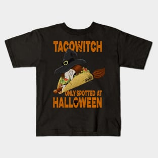 Taco Witch only Spotted at Halloween Kids T-Shirt